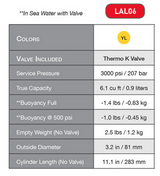 Luxfer Aluminum 6 Tank - Yellow